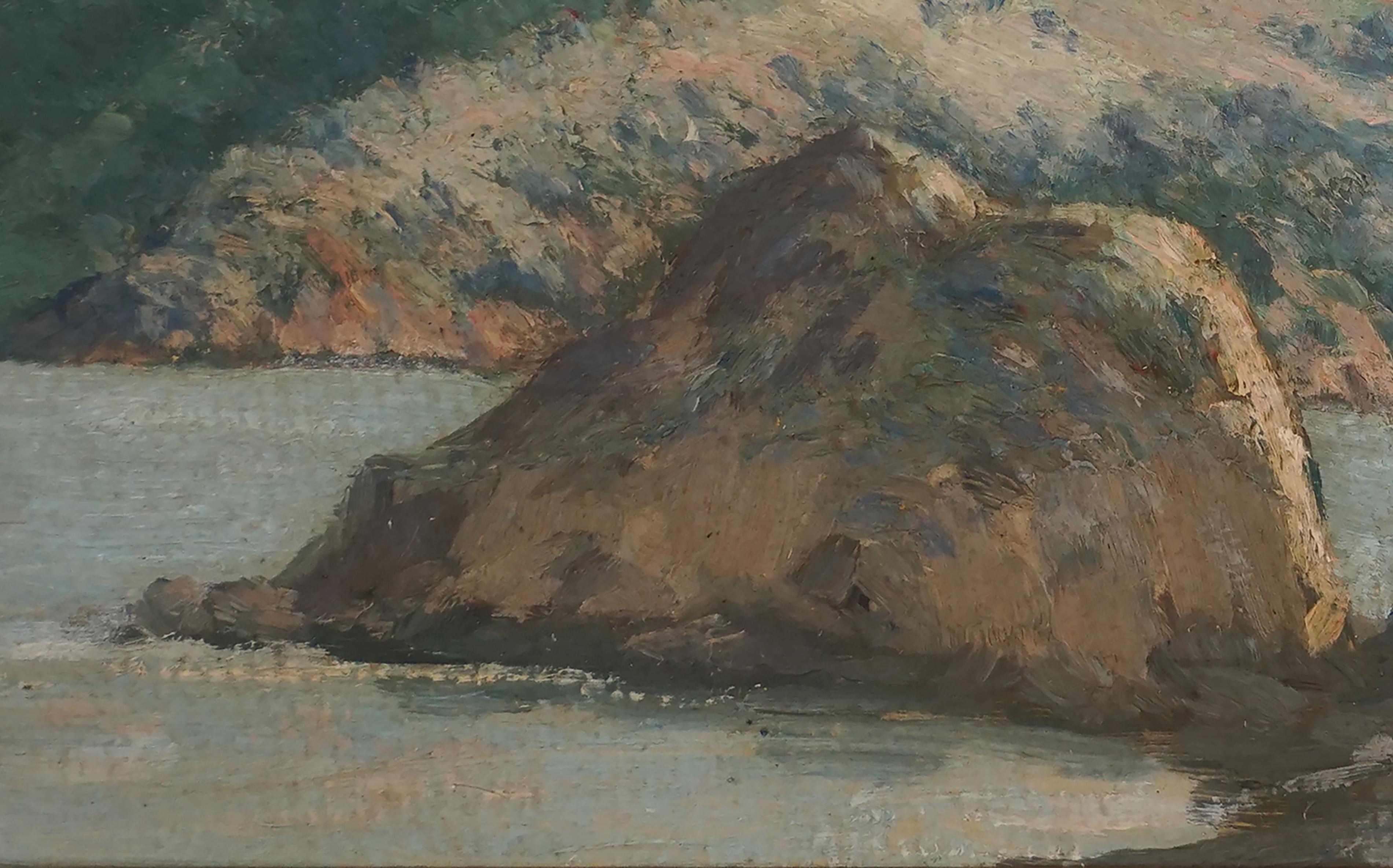 Paysage de rivière américain en plein air de Walter F Mire, Californie, milieu du 20e siècle - Impressionnisme Painting par Walter Mire