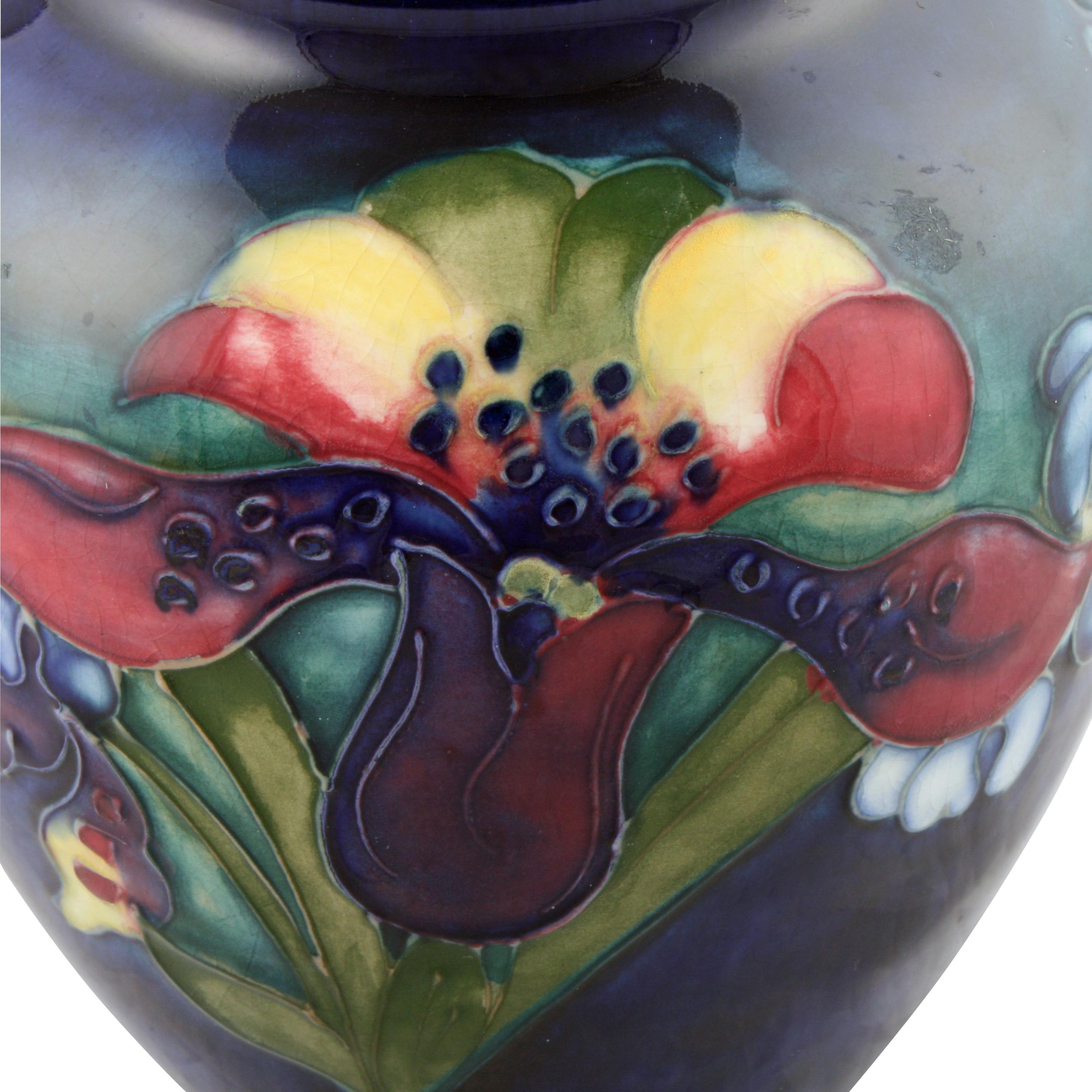 English Walter Moorcroft Orchid Vase For Sale