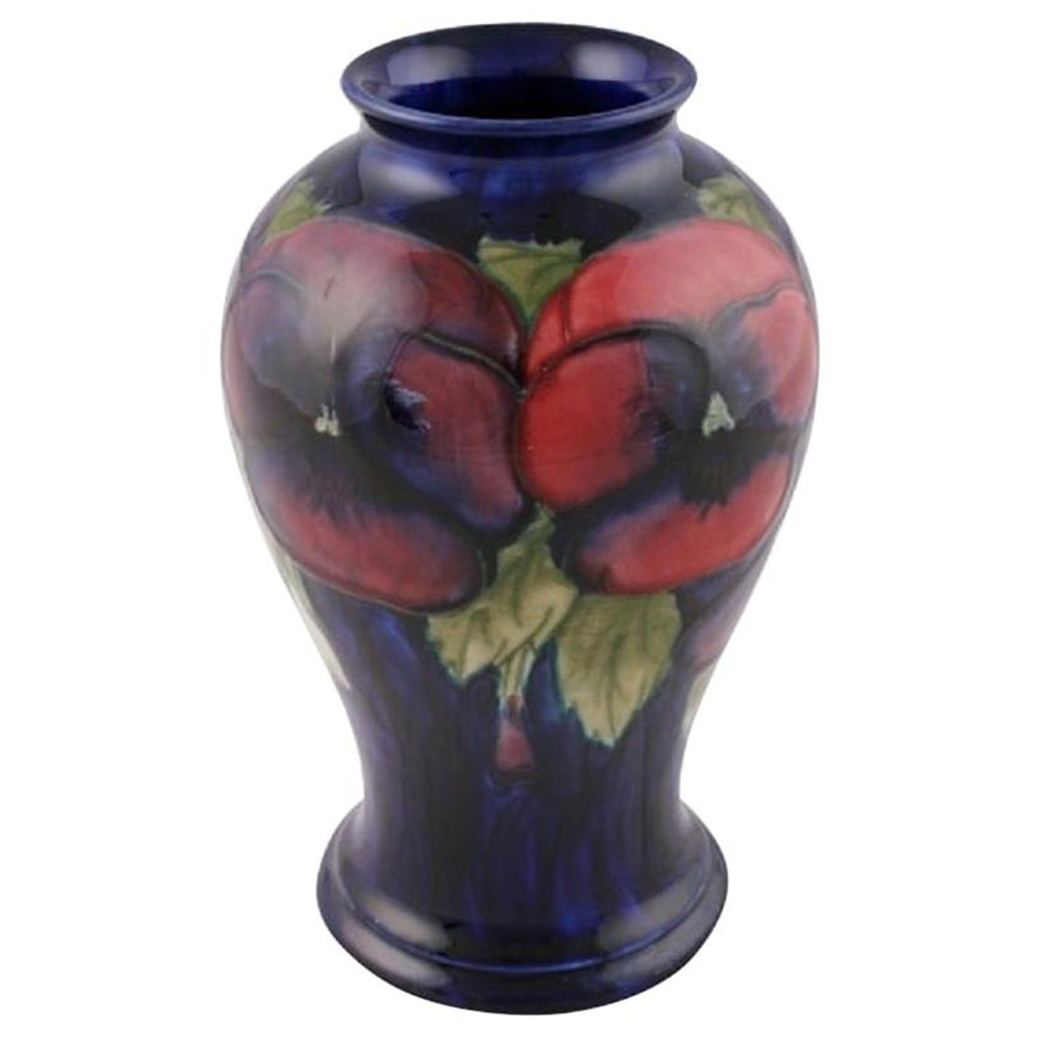 Walter Moorcroft Pansy Vase, 20th Century For Sale at 1stDibs