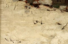 The Journey Home: Late 19th Century Impressionist Oil Painting