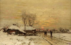 The Journey Home: Late 19th Century Impressionist Oil Painting