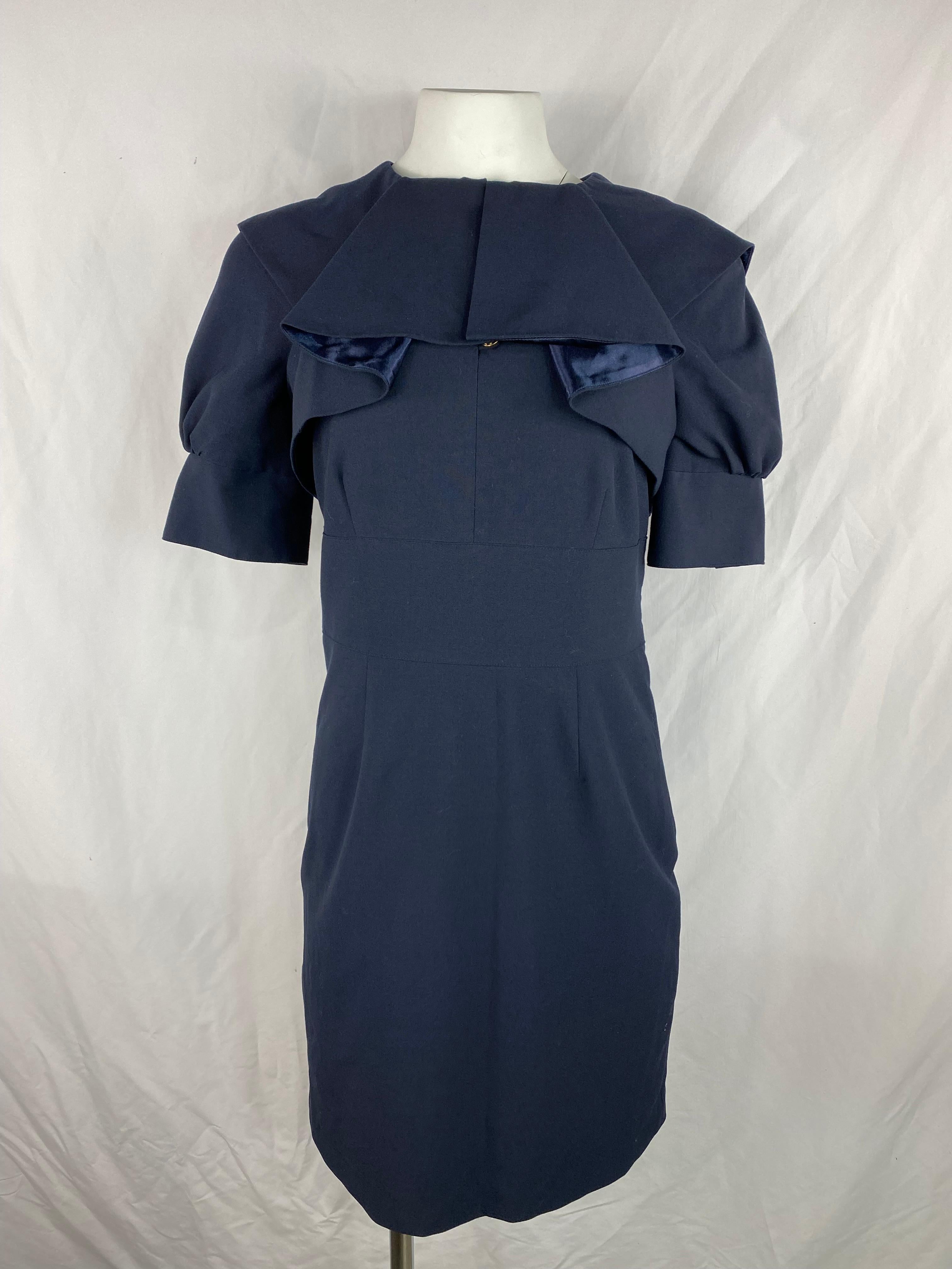 Walter Navy Mini Dress, Size 4 In Excellent Condition For Sale In Beverly Hills, CA