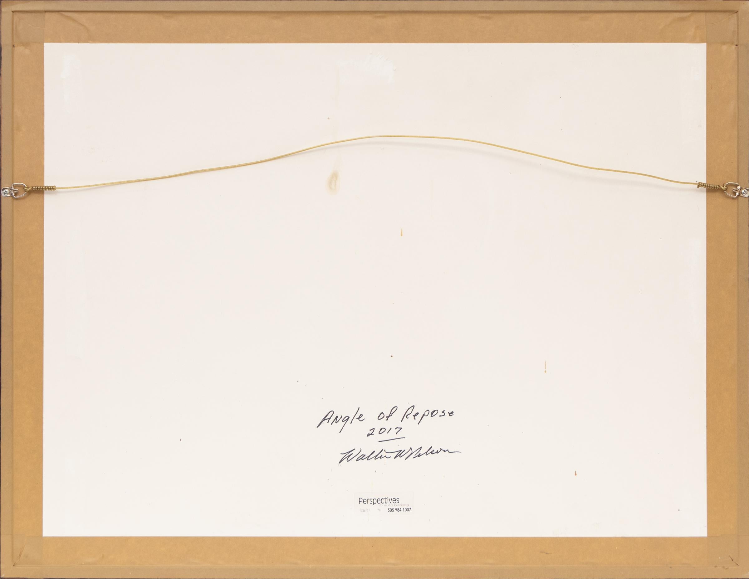Angolo di riposo, pittura ad olio di paesaggio astratto minimalista - Arte contemporanea in vendita 3