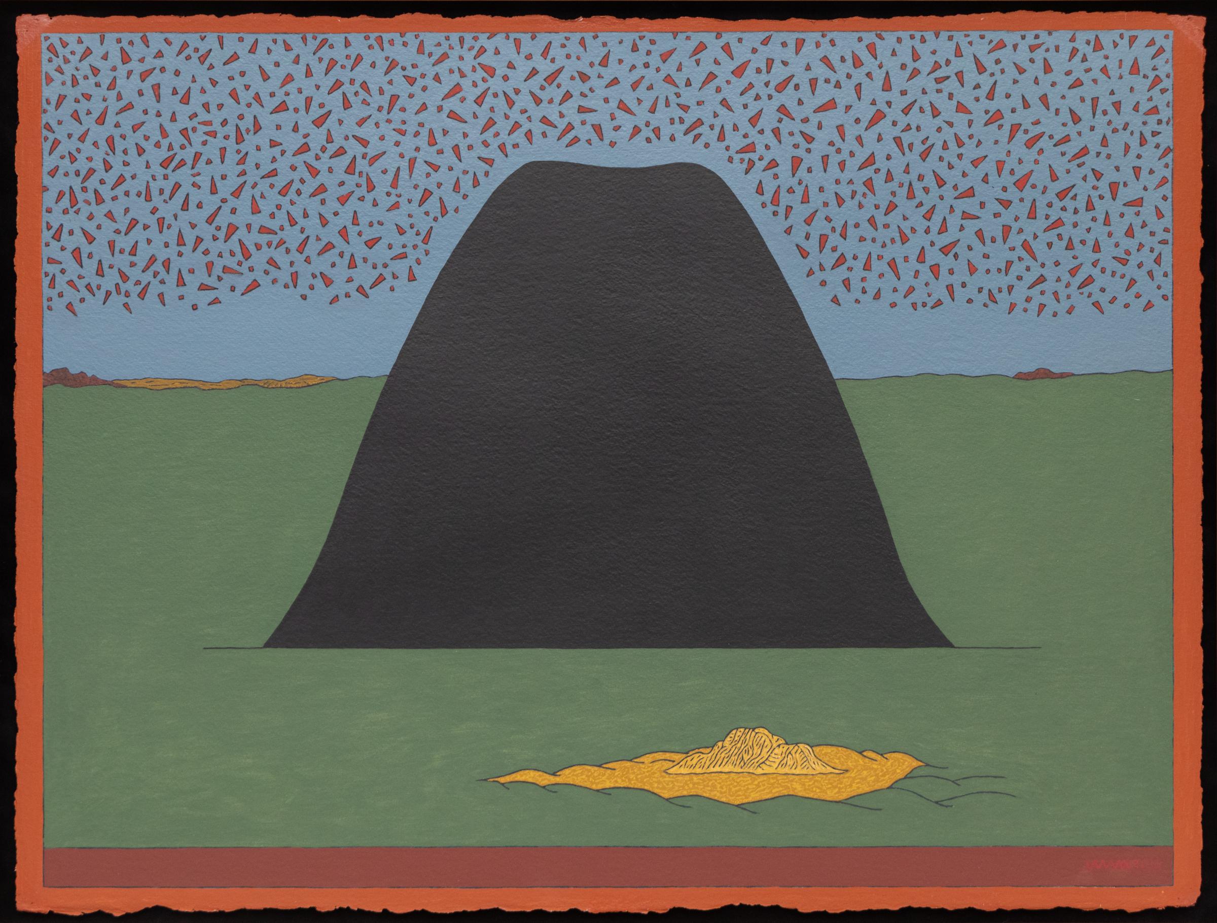 Abstract Painting di Walter Nelson - Angolo di riposo, pittura ad olio di paesaggio astratto minimalista - Arte contemporanea