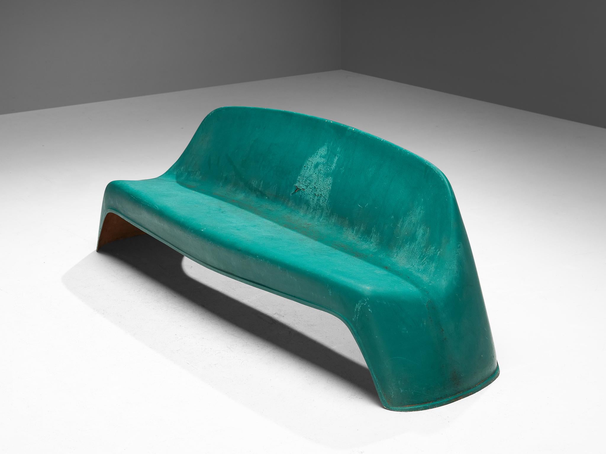 Walter Papst for Wilkhahn, bench, model '1000', fiberglass, Germany, circa 1968

This '1000' garden bench is designed by Walter Papst and features an organic-shaped form executed in a vibrant green-lacquered fiberglass. Owing to its material
