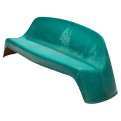 Vintage Walter Papst for Wilkhahn Bench in Green Fiberglass 