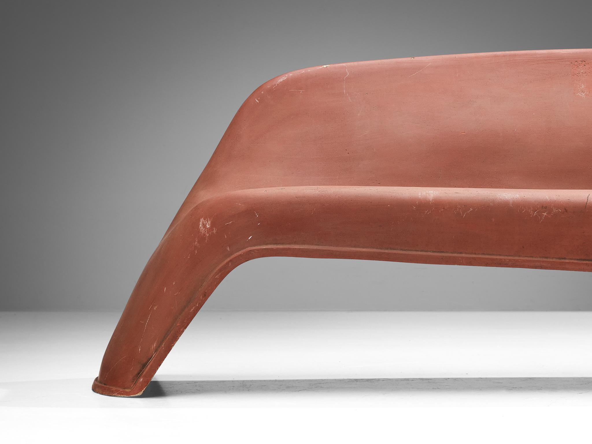 Walter Papst for Wilkhahn Bench in Pink Fiberglass  For Sale 2