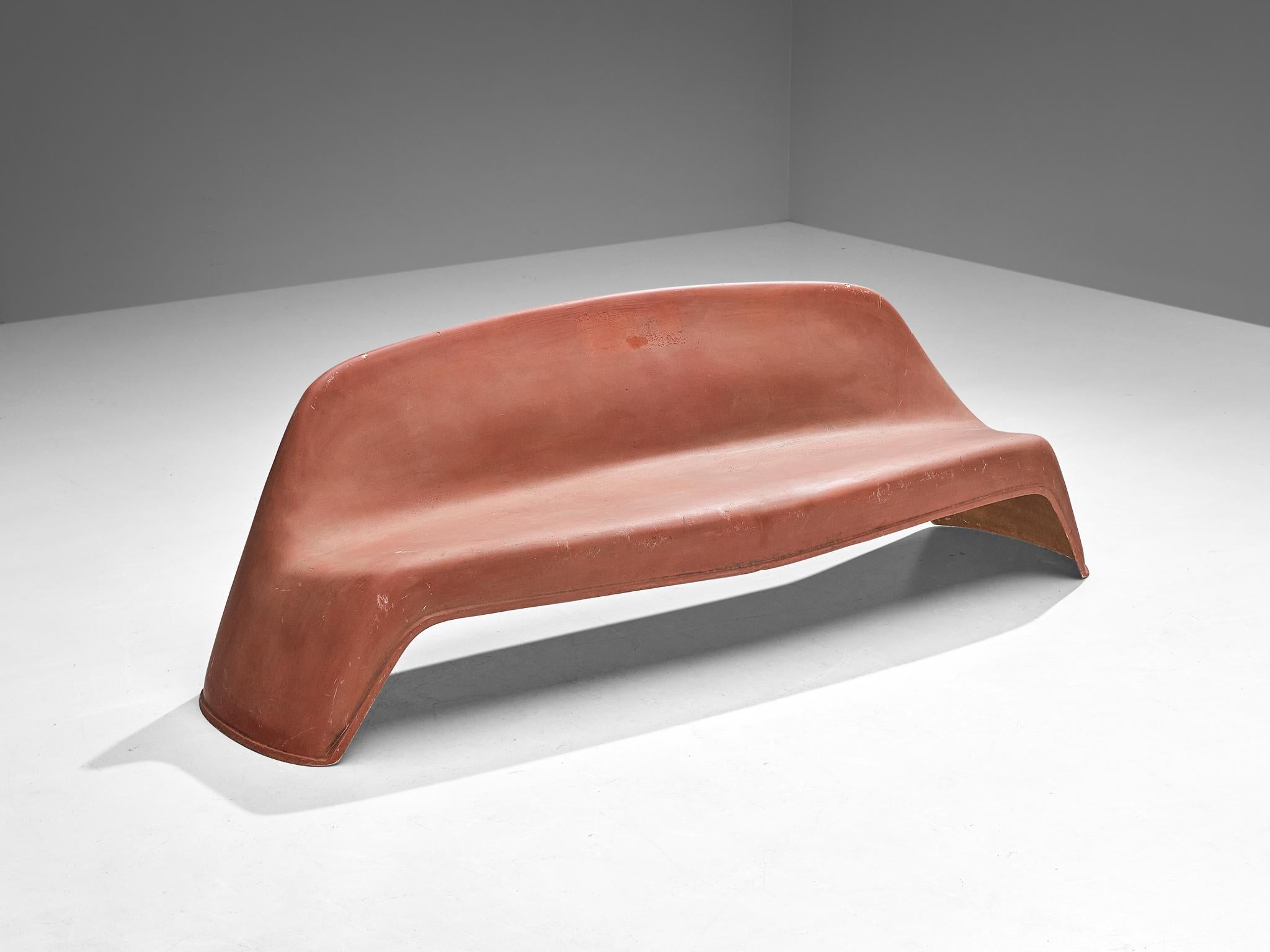 Walter Papst for Wilkhahn Bench in Pink Fiberglass  For Sale 3