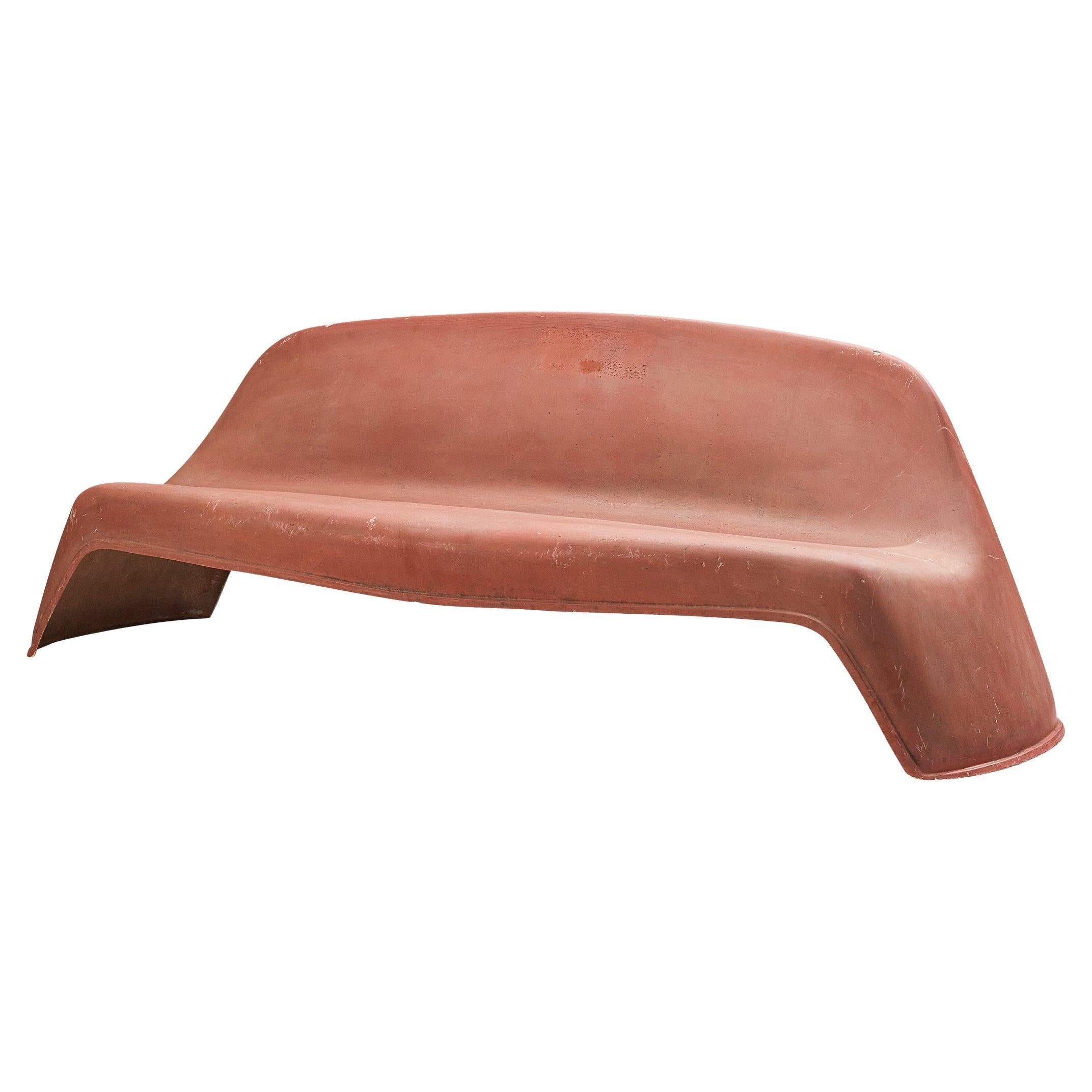 Walter Papst for Wilkhahn Bench in Pink Fiberglass  For Sale