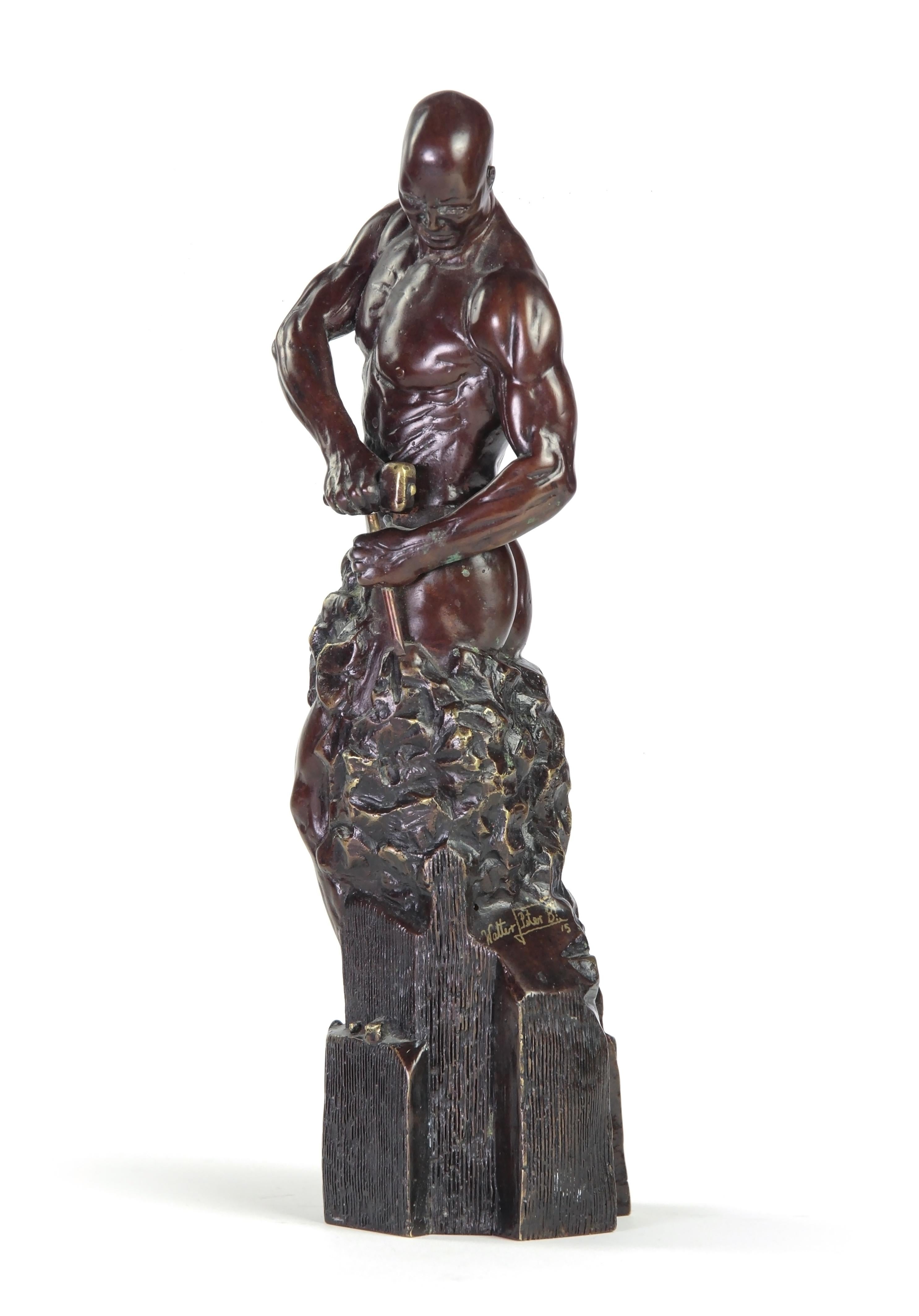 Master of Your Own Destiny by W. P. Brenner - bronze sculpture, self-made man en venta 4
