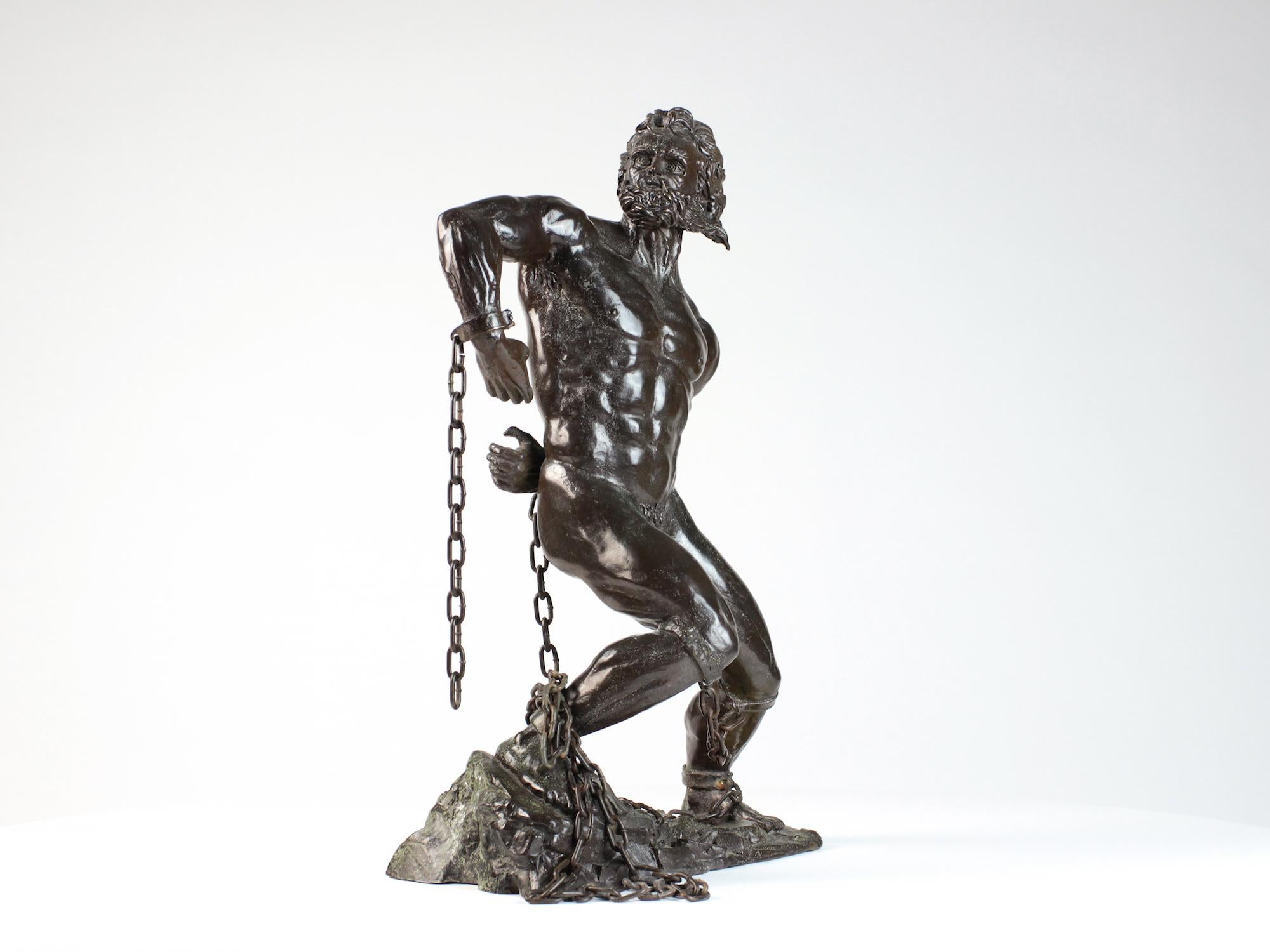 Prometheus Freed by Walter Peter Brenner - mythological figure, bronze sculpture For Sale 4