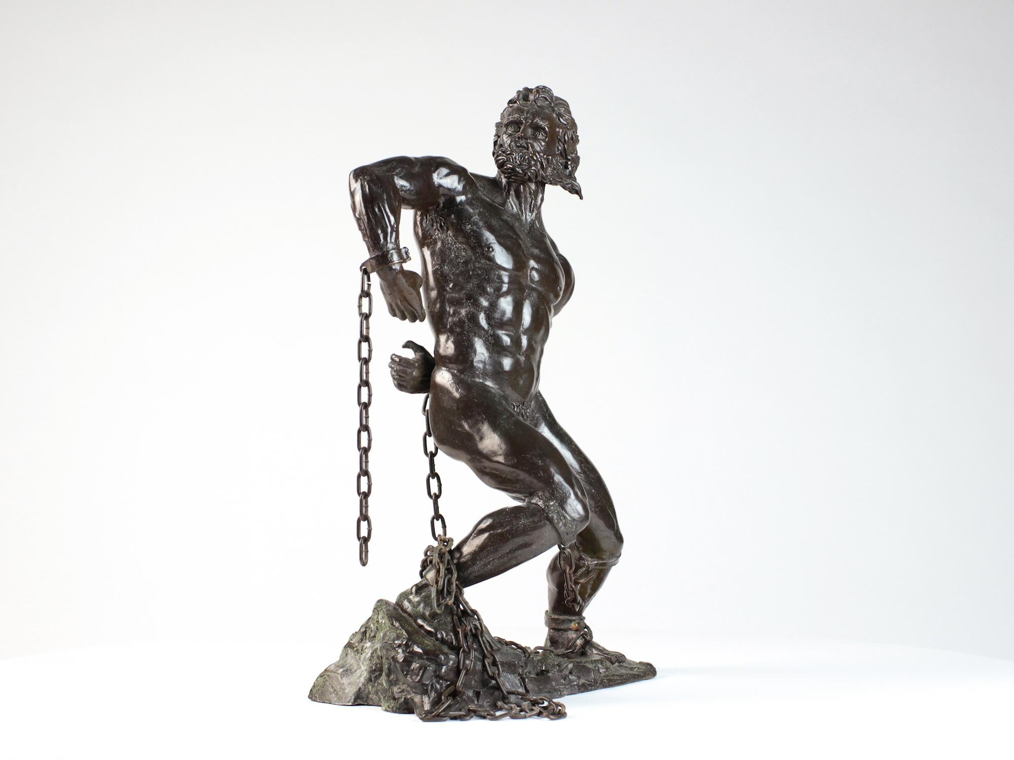 Prometeo Liberado de Walter Peter Brenner - figura mitológica, escultura de bronce en venta 4