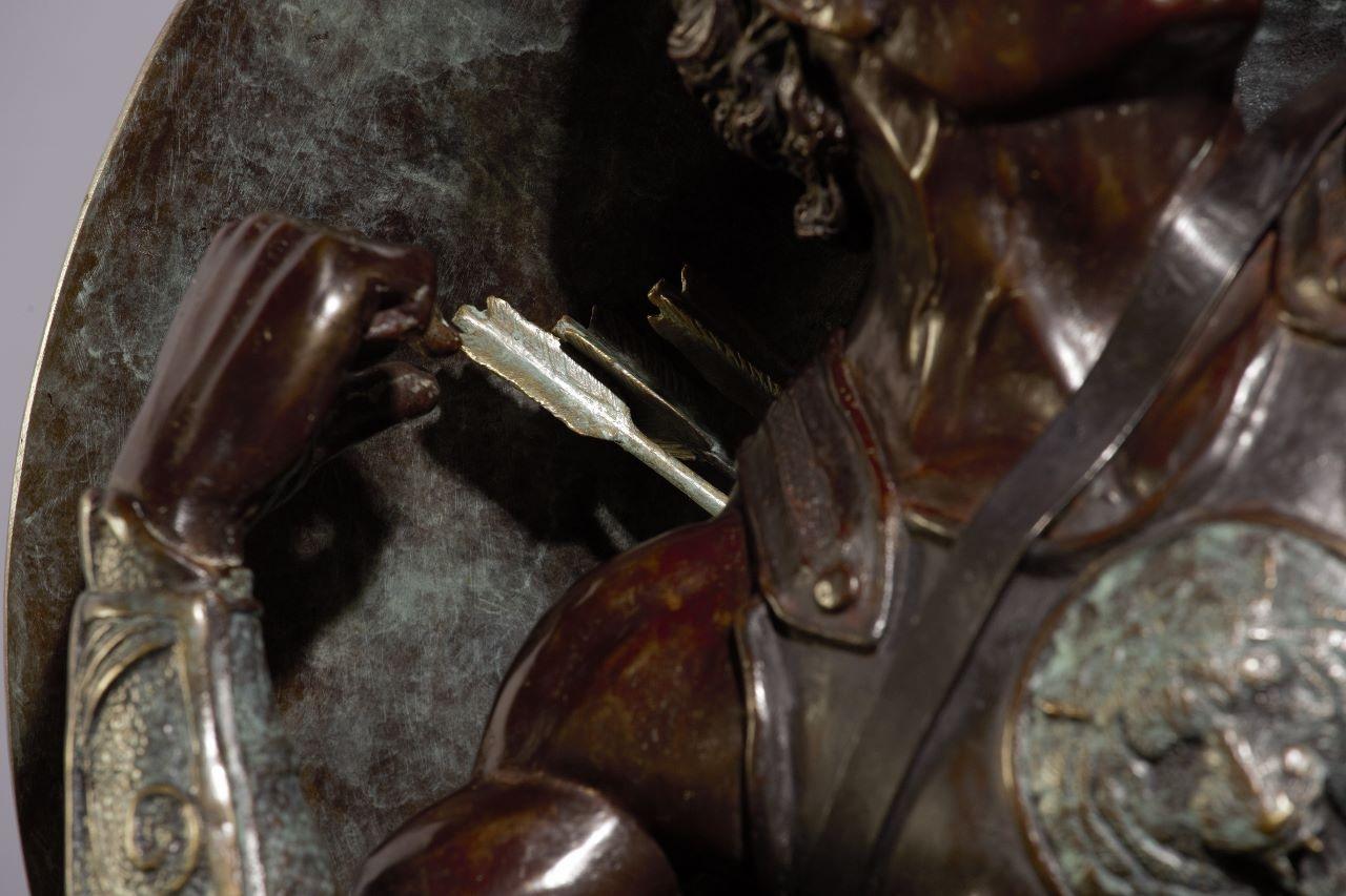 Guerrero RIL de Walter Peter Brenner - Figura masculina, escultura de bronce, mitología en venta 10
