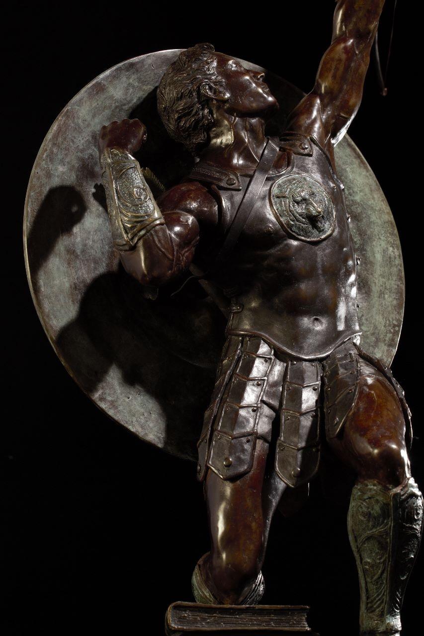 Guerrero RIL de Walter Peter Brenner - Figura masculina, escultura de bronce, mitología en venta 7
