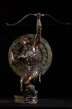 Guerrero RIL de Walter Peter Brenner - Figura masculina, escultura de bronce, mitología