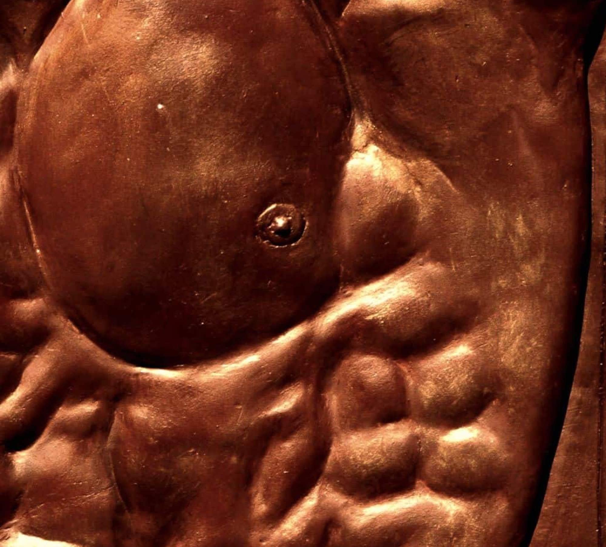 Torse d'Hercule de Walter Peter Brenner - Sculpture en bronze, torse masculin nu en vente 1