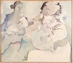Two Women, 1953 Mid 20th Century Surrealist Figurative w/Museum Provenance