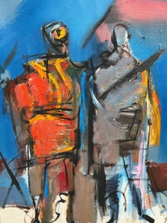 Untitled, Lake Harriet Series 1962 Abstract Expressionist Figures in Landscape