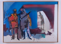 Vintage Untitled, Lake Harriet Series 1962 Abstract Expressionist Figures in Landscape  