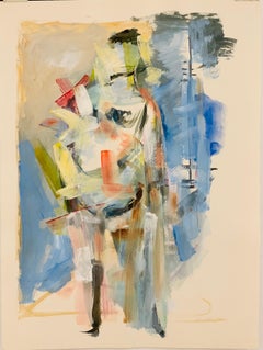 Retro Untitled (Standing Figure in Pastels) Work on Paper