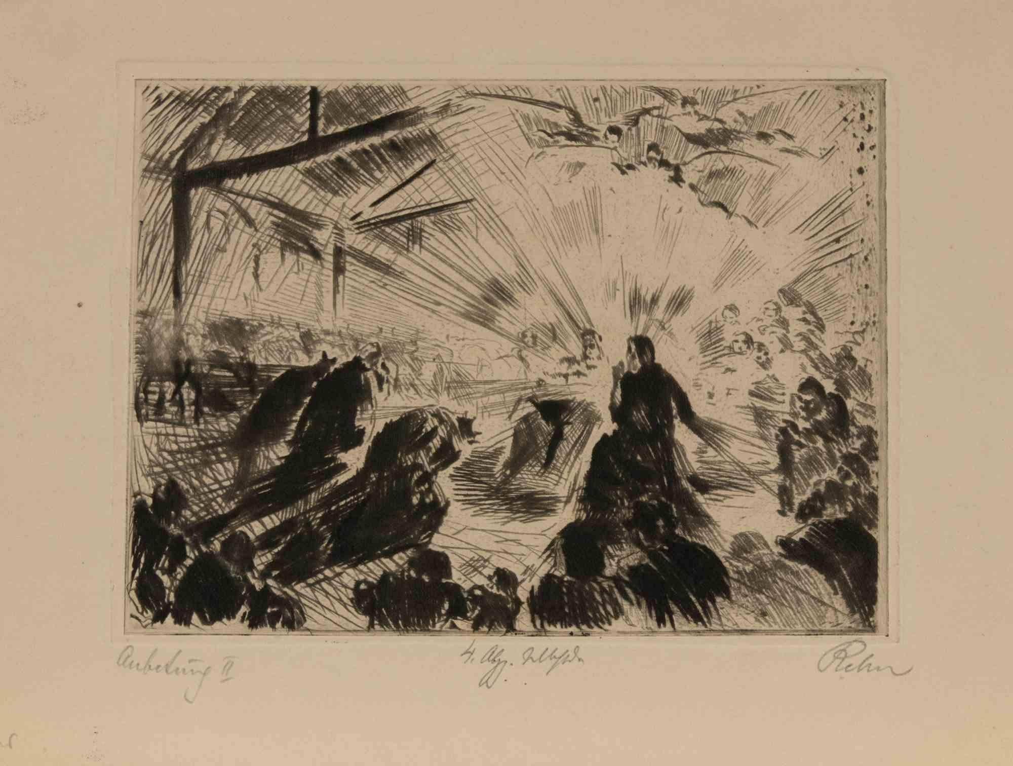 Awakening II (Auferstehung II) - Etching by W.R. Rehn - 1920s