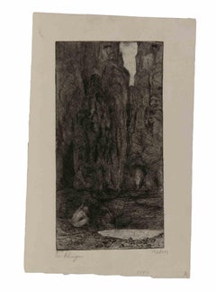 Der Abgrund (The Abyss) - Radierung von W.R. Rehn - 1899