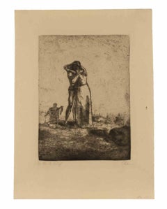 Embrace - Etching by W.R. Rehn - 1933