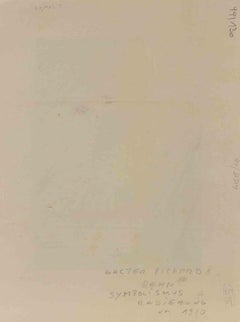 Figura simbolista ascendente - Aguafuerte de W.R. Rehn - Década de 1910