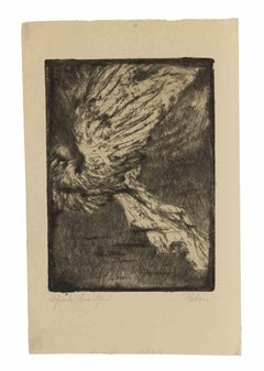 Figura alada... - Aguafuerte de W.R. Rehn - Años 20