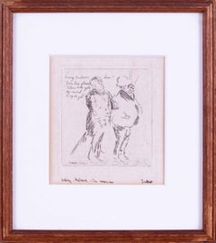 Vintage Signed Walter Richard Sickert etching, 1922 of Harry Anderson – in memoriam