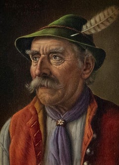 Walter Roessler (1893-1960) - Early 20th Century Oil, Man with a Feathered Hat