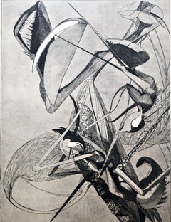 White Claw, rare mid century modern etching/engraving signed edition of only 25
