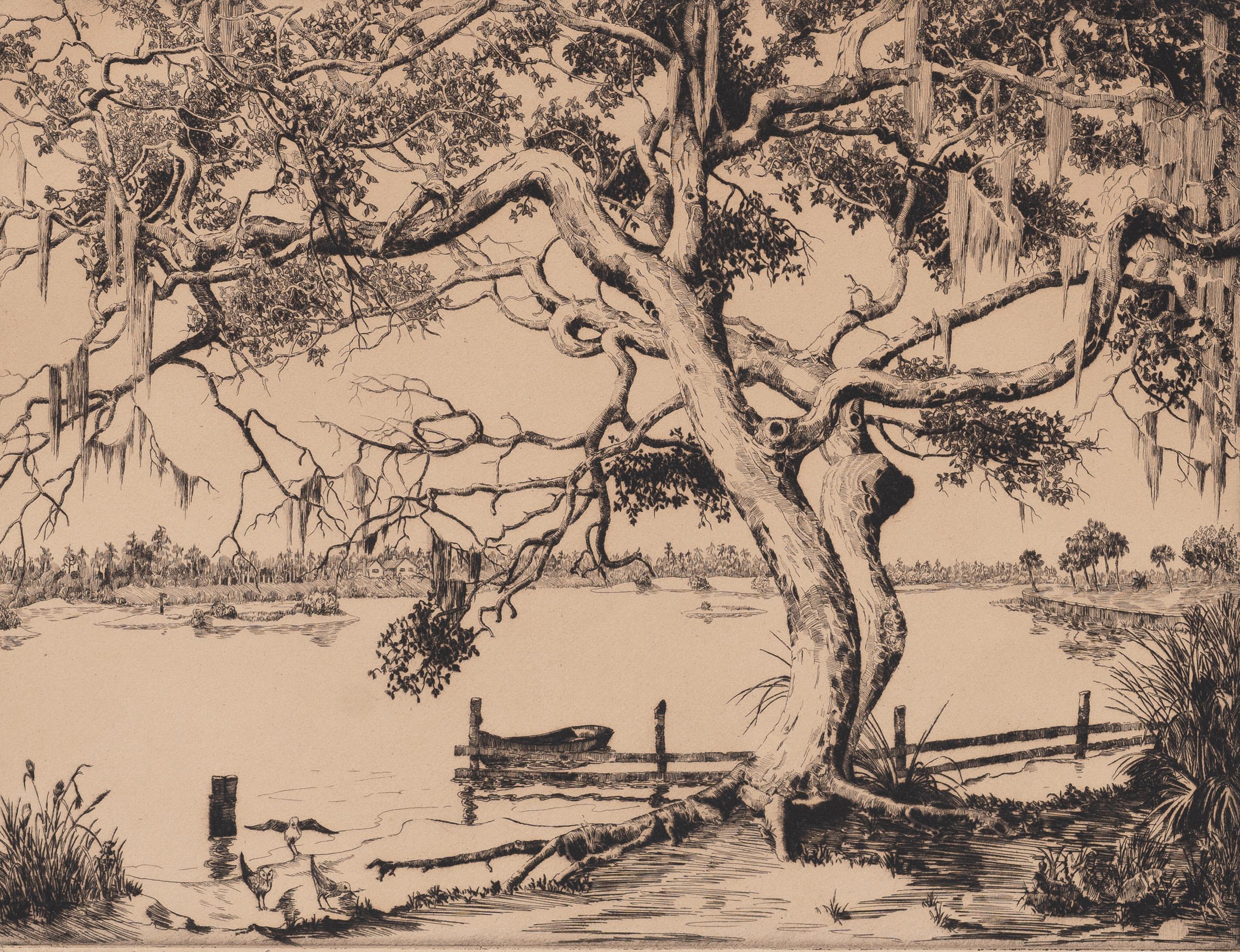 Peace on the Amelote/A Florida View, 1937, edizione di 250 esemplari, pubblicata da Associated American Artists.  Firmato e datato 
