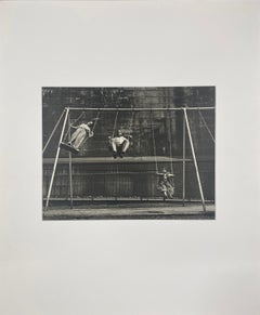 Three Boys on a Swing, Pitt St. N.Y. - Black and White Photograph, Children