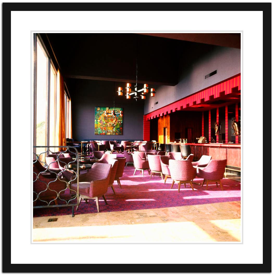 Retro Hotel Lobby of the 1970ies, Limited Edition, Printed Later - Modern Photograph by Walter Rudolph