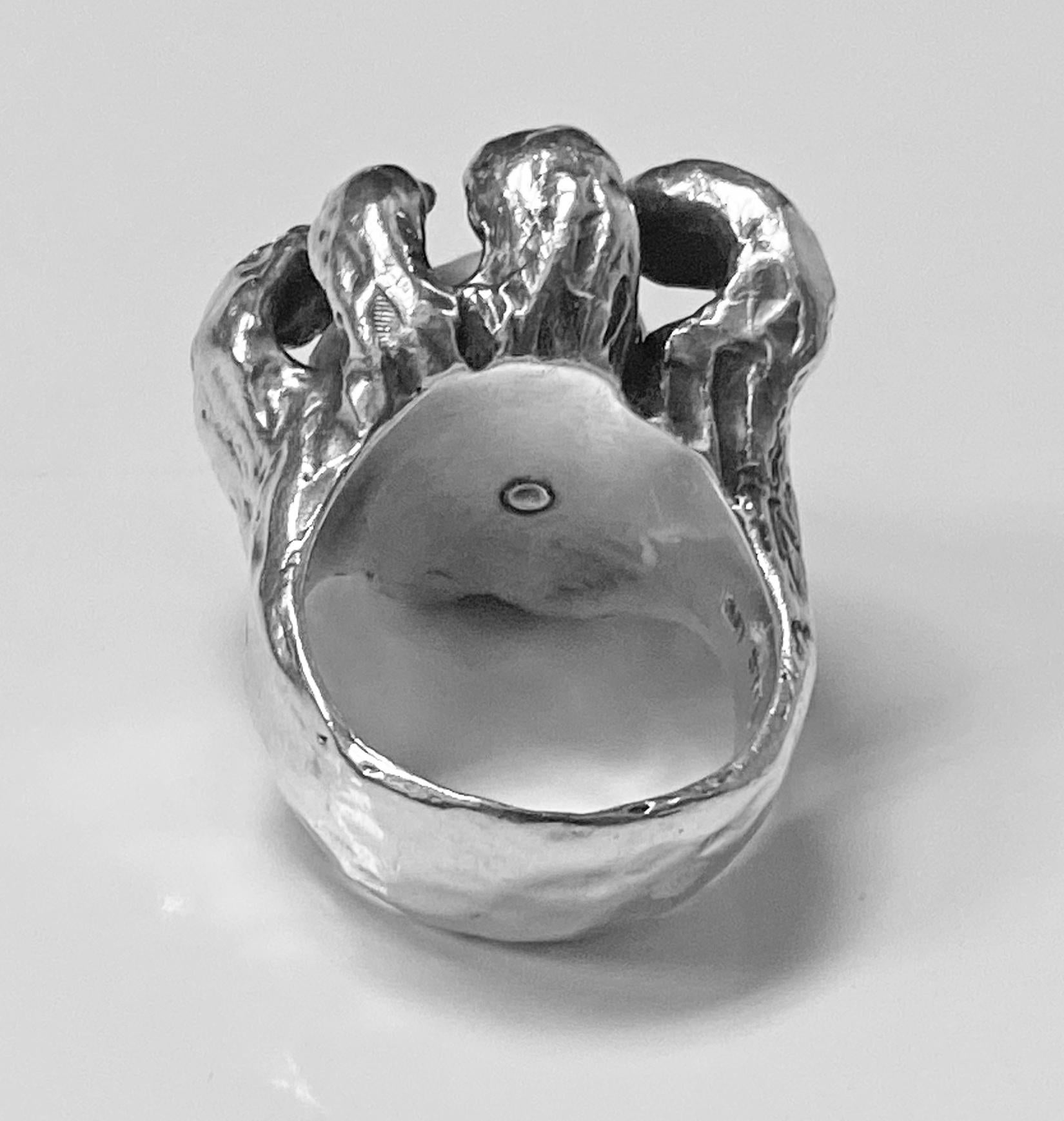Women's or Men's Walter Schluep Sterling Silver Pearl Ring