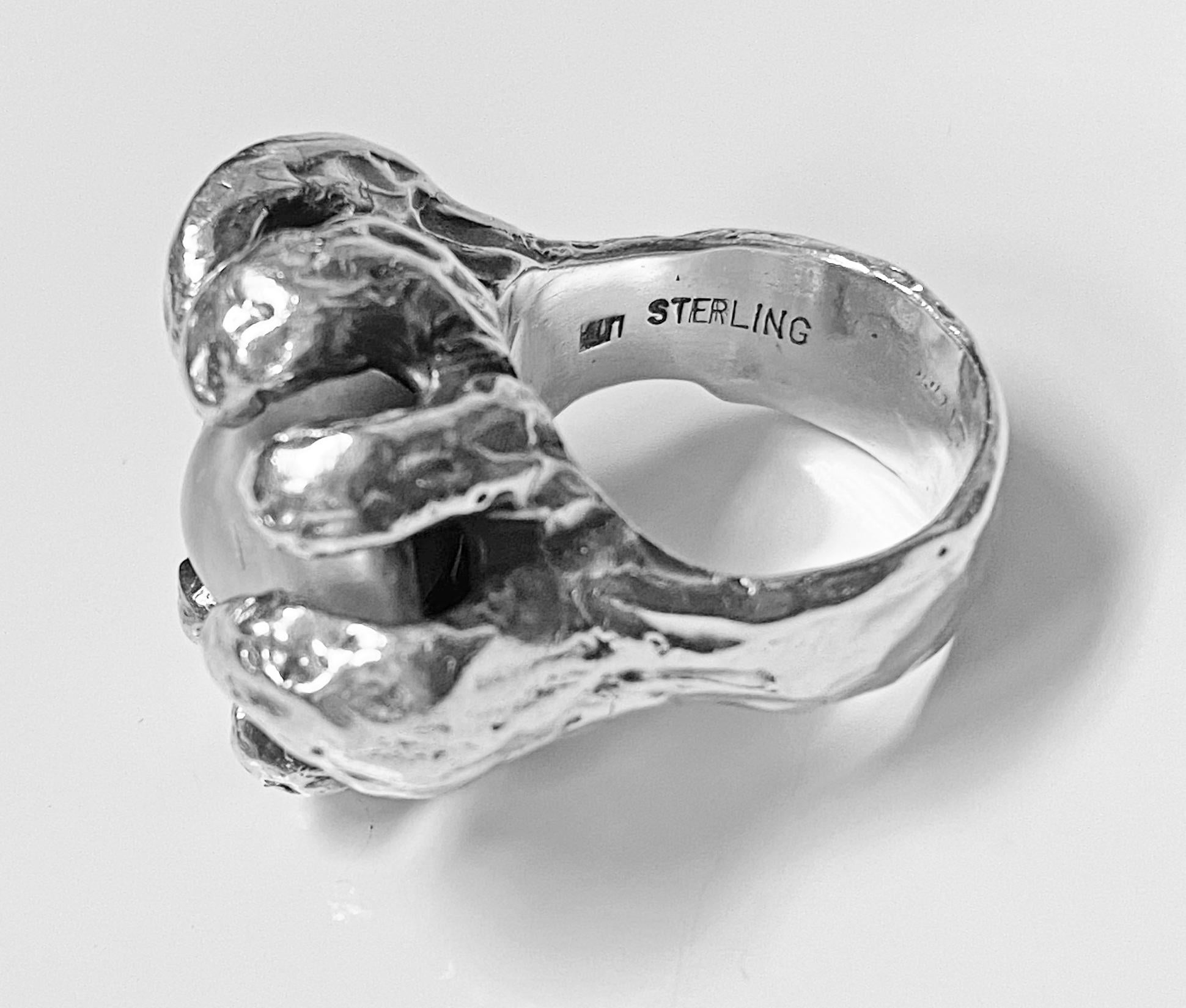 Walter Schluep Sterling Silver Pearl Ring 1