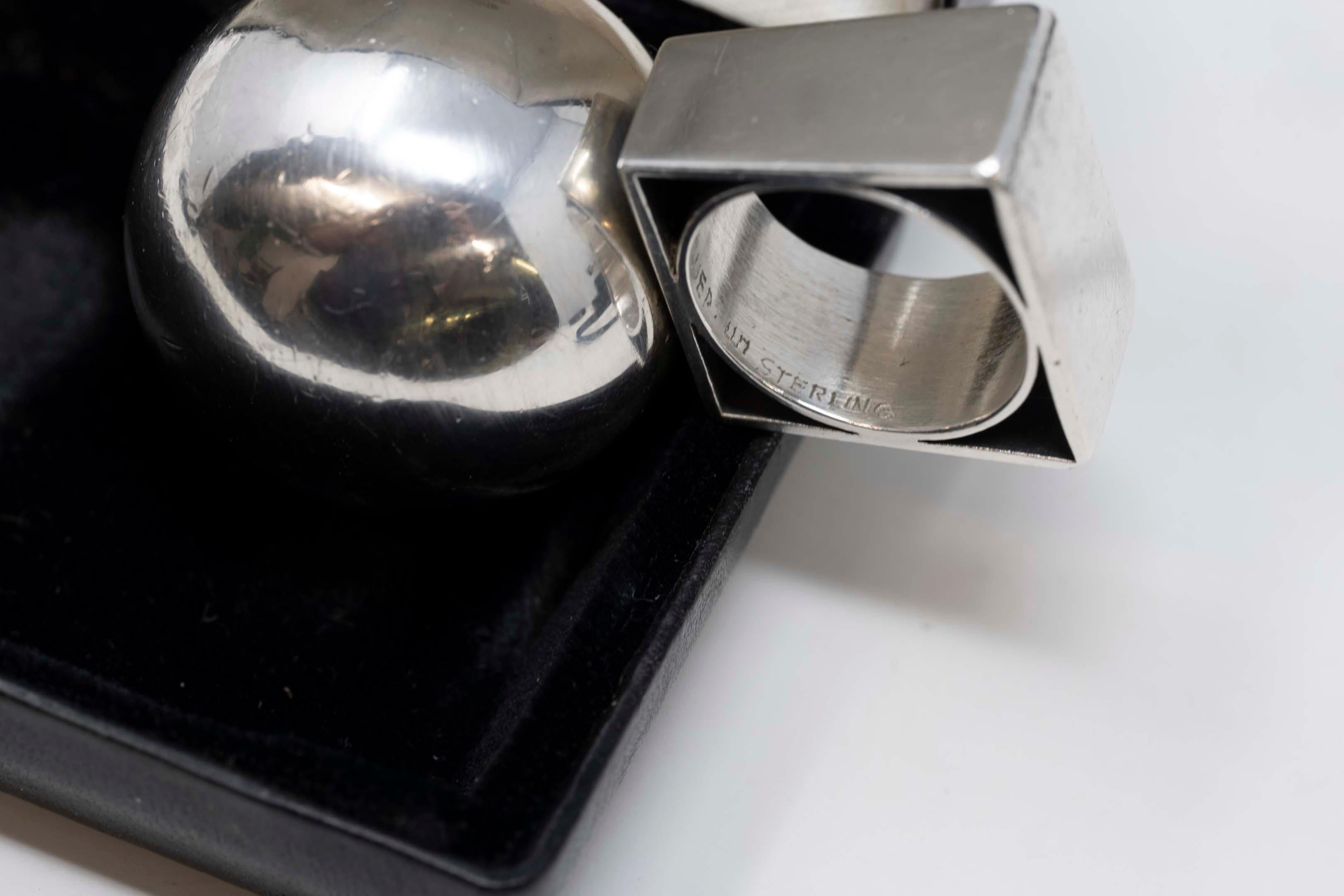 Walter Schluep Sterling Silver Sphere Ring 2