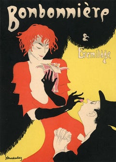 Bonbonnière & Eremitage de Walter Schnackenberg, affiche de cabaret allemand, 1920