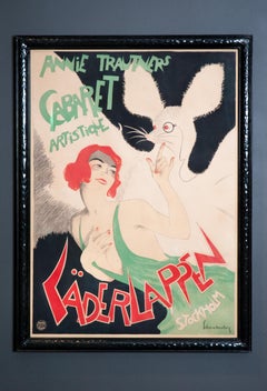 Cabaret Laderlappen Affiche originale Jugendstil de Walter Schnackenberg