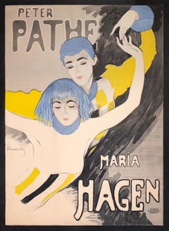 Antique "Peter Pathe Marie Hagan" Original Lithograph Poster by Walter Schnackenberg