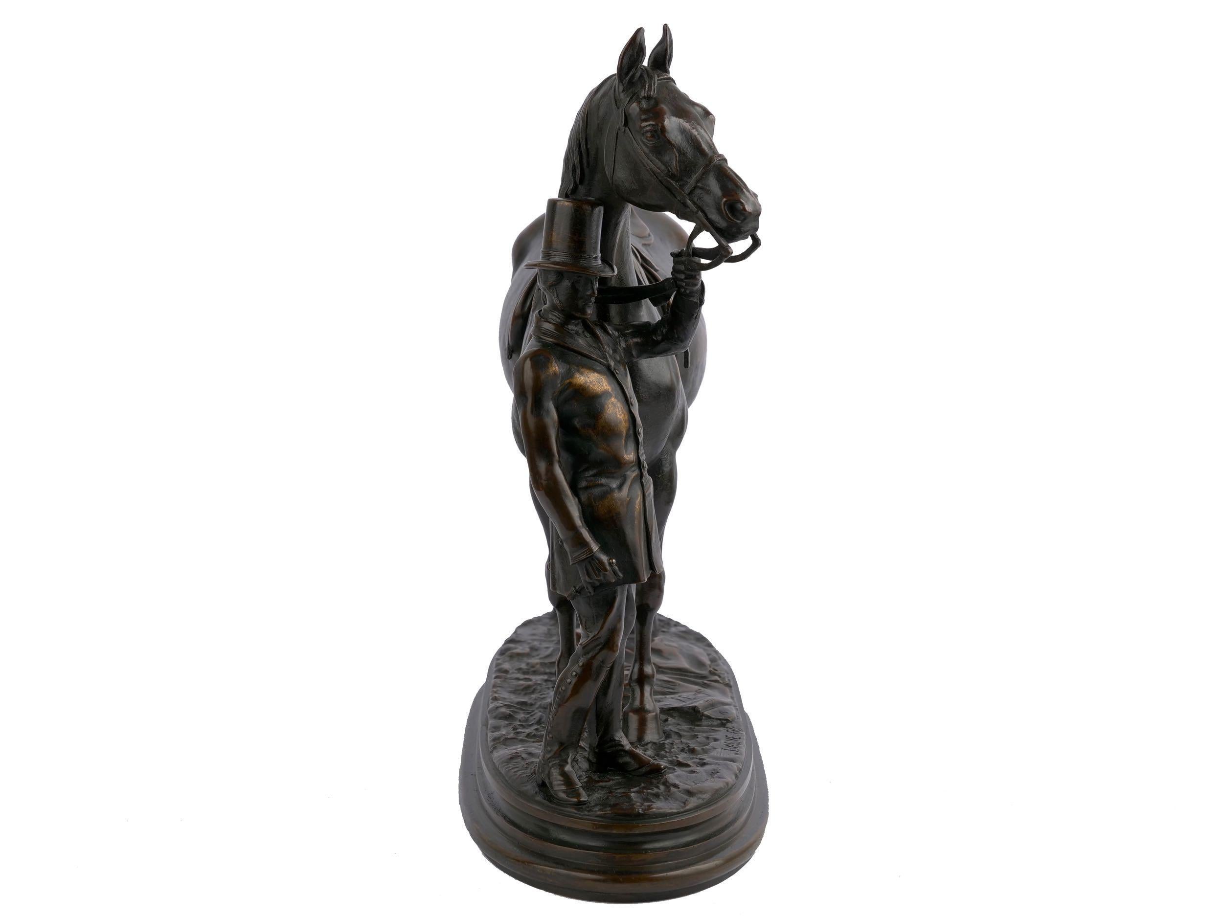 „Walter Scott“ Bronzeskulptur eines Rennpferdes von Alfred Barye, Französisch im Zustand „Gut“ im Angebot in Shippensburg, PA