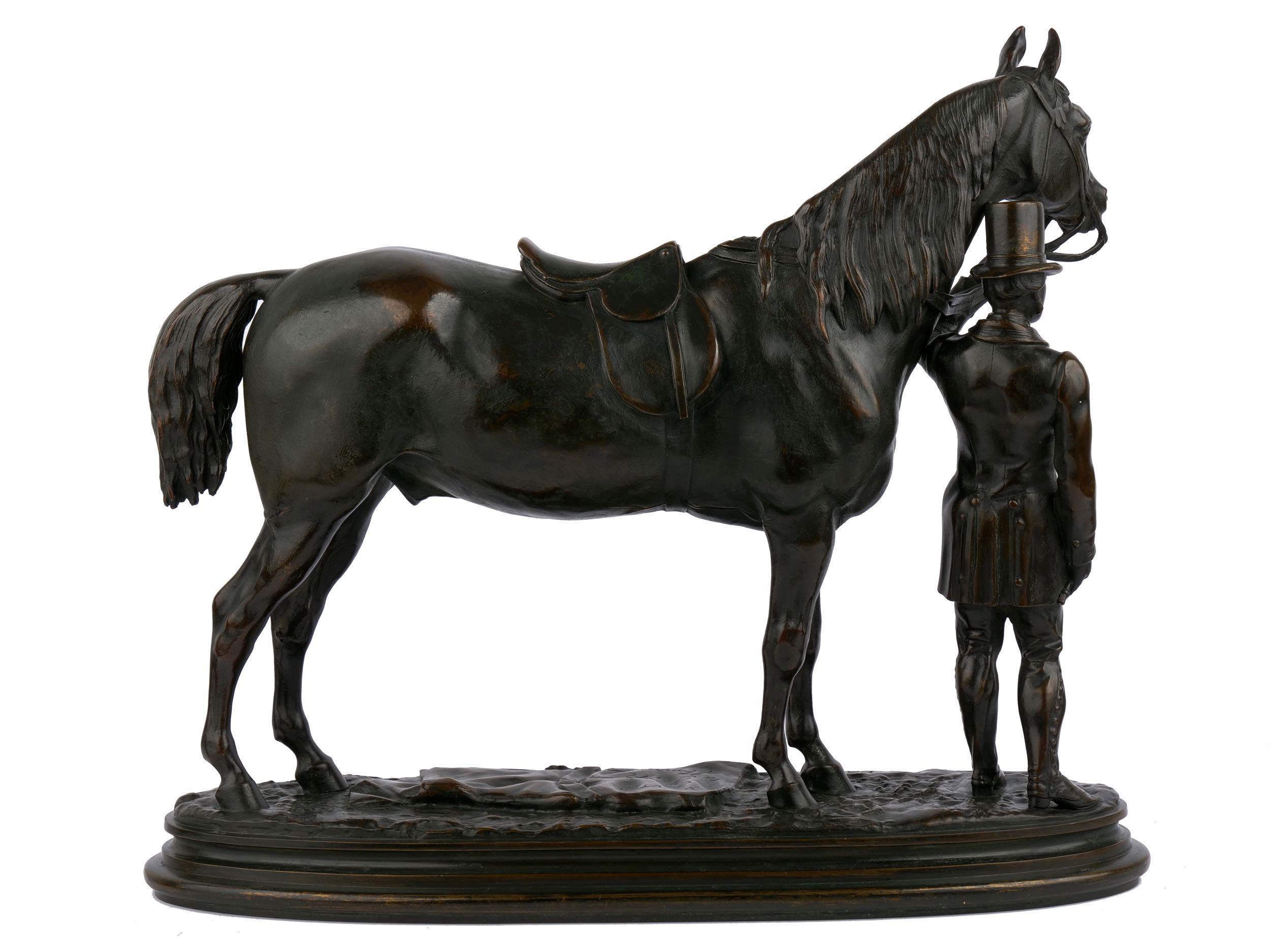 XIXe siècle Sculpture en bronze de cheval de course « Walter Scott » d'Alfred Barye, France en vente