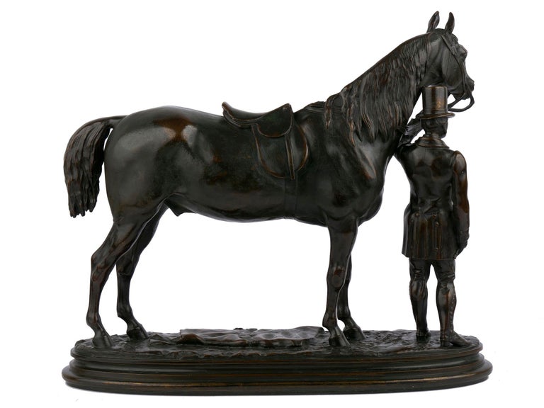 “Walter Scott” Bronze Sculpture of Racehorse by Alfred Barye, French For Sale 1