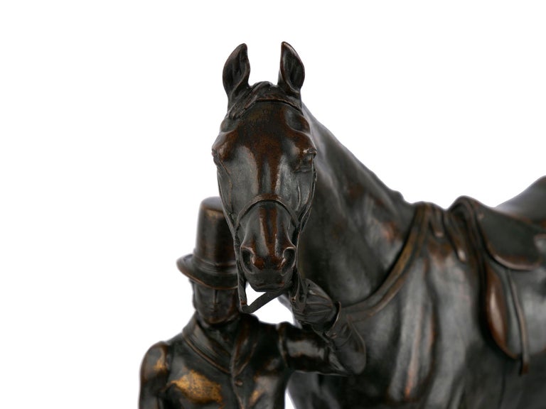 “Walter Scott” Bronze Sculpture of Racehorse by Alfred Barye, French For Sale 2