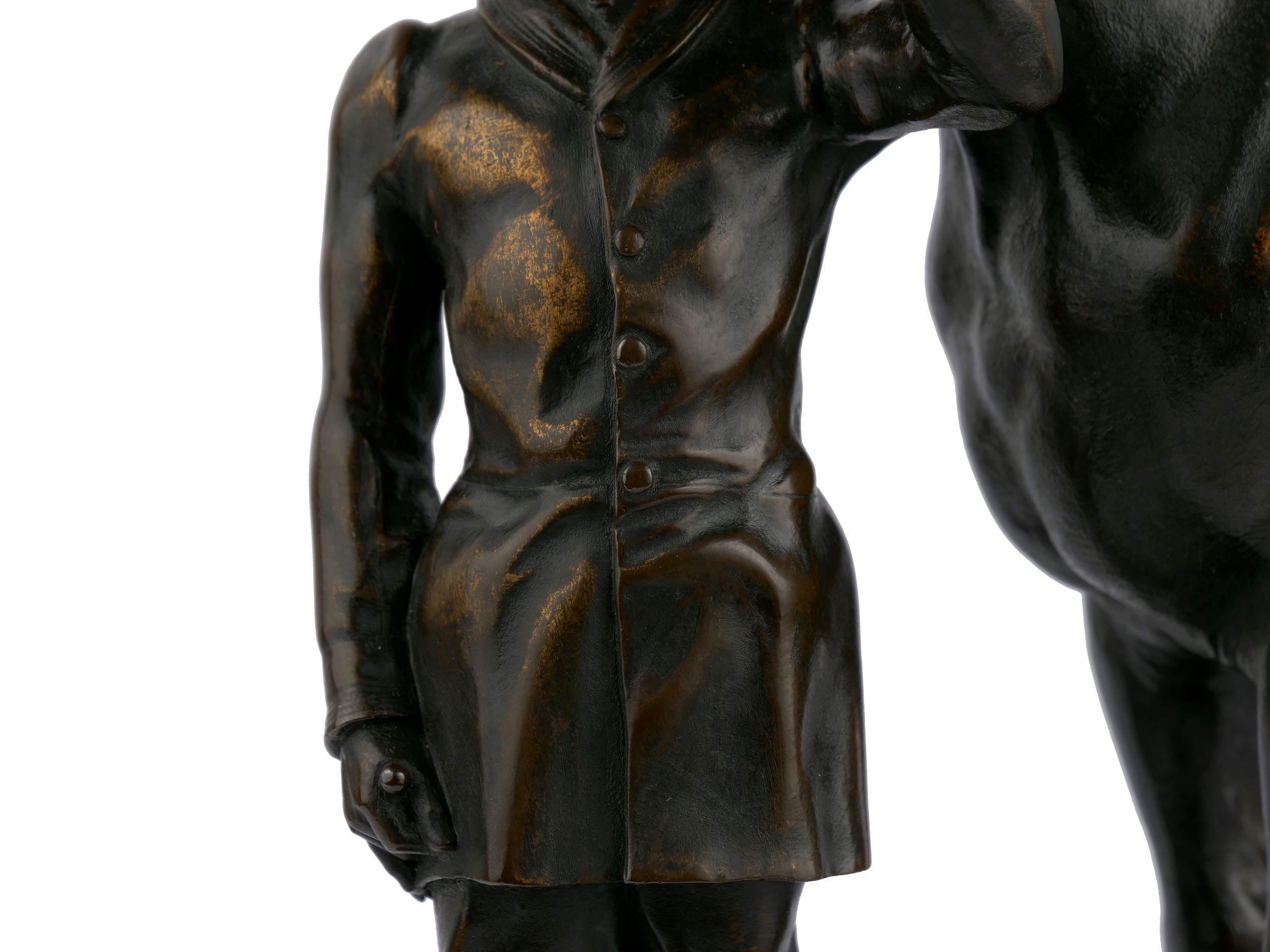 „Walter Scott“ Bronzeskulptur eines Rennpferdes von Alfred Barye, Französisch im Angebot 3