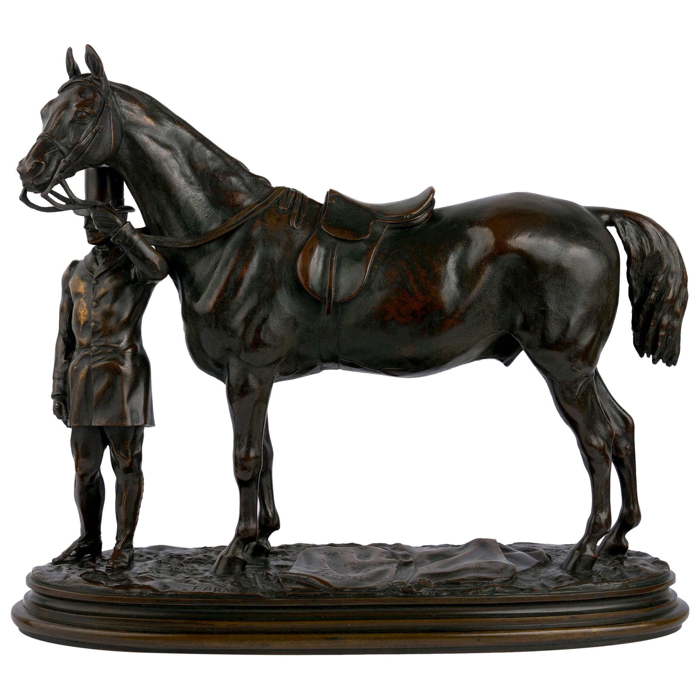 Lion Bronze Sculpture by Alfred Barye For Sale at 1stDibs