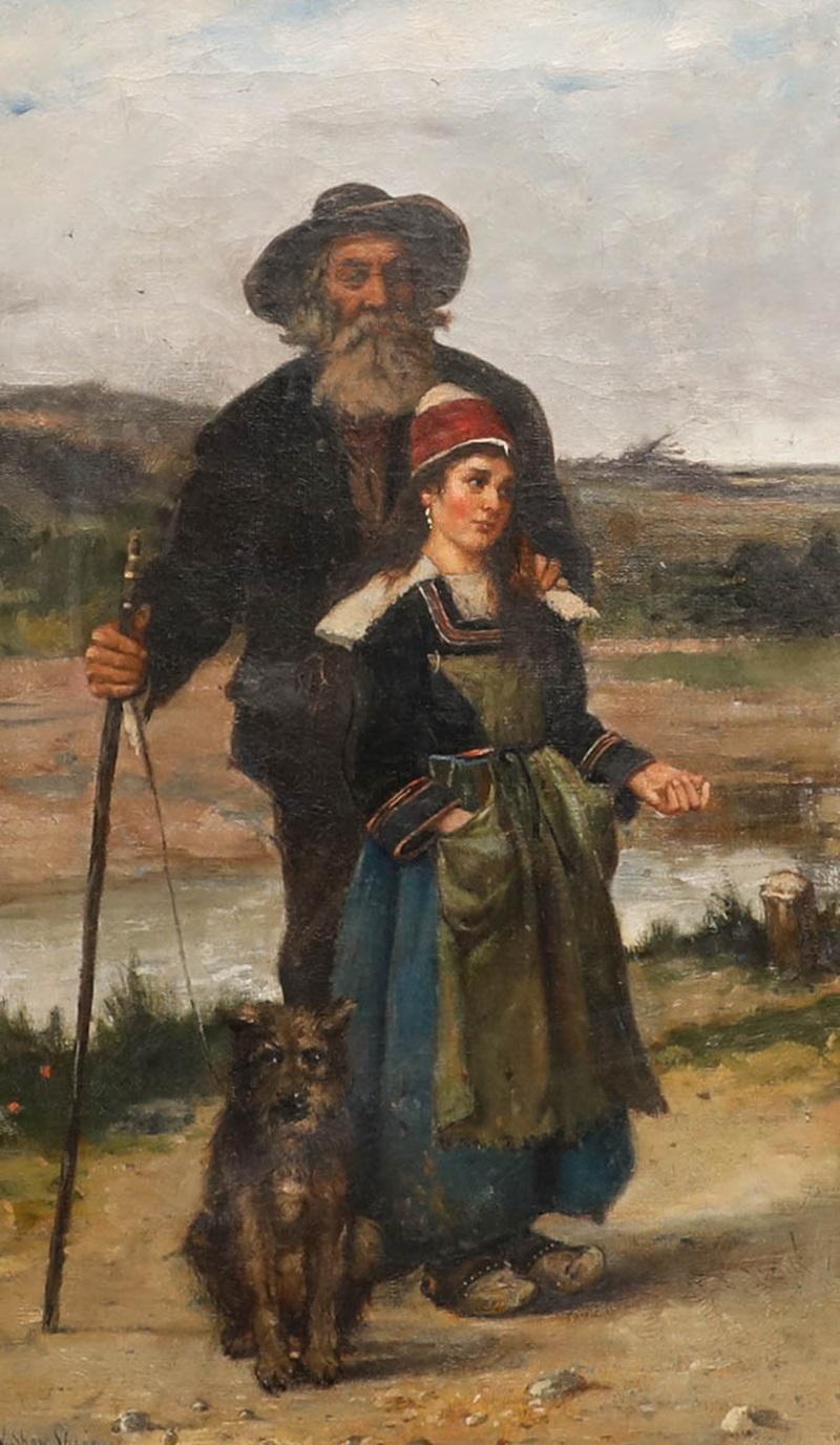 Walter Shaw Sparrow - 1888 Oil, Donnez Moi Un Sou! For Sale 1