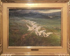 "The Coming Storm, " Walter Shirlaw, Flock of Birds in a Landscape