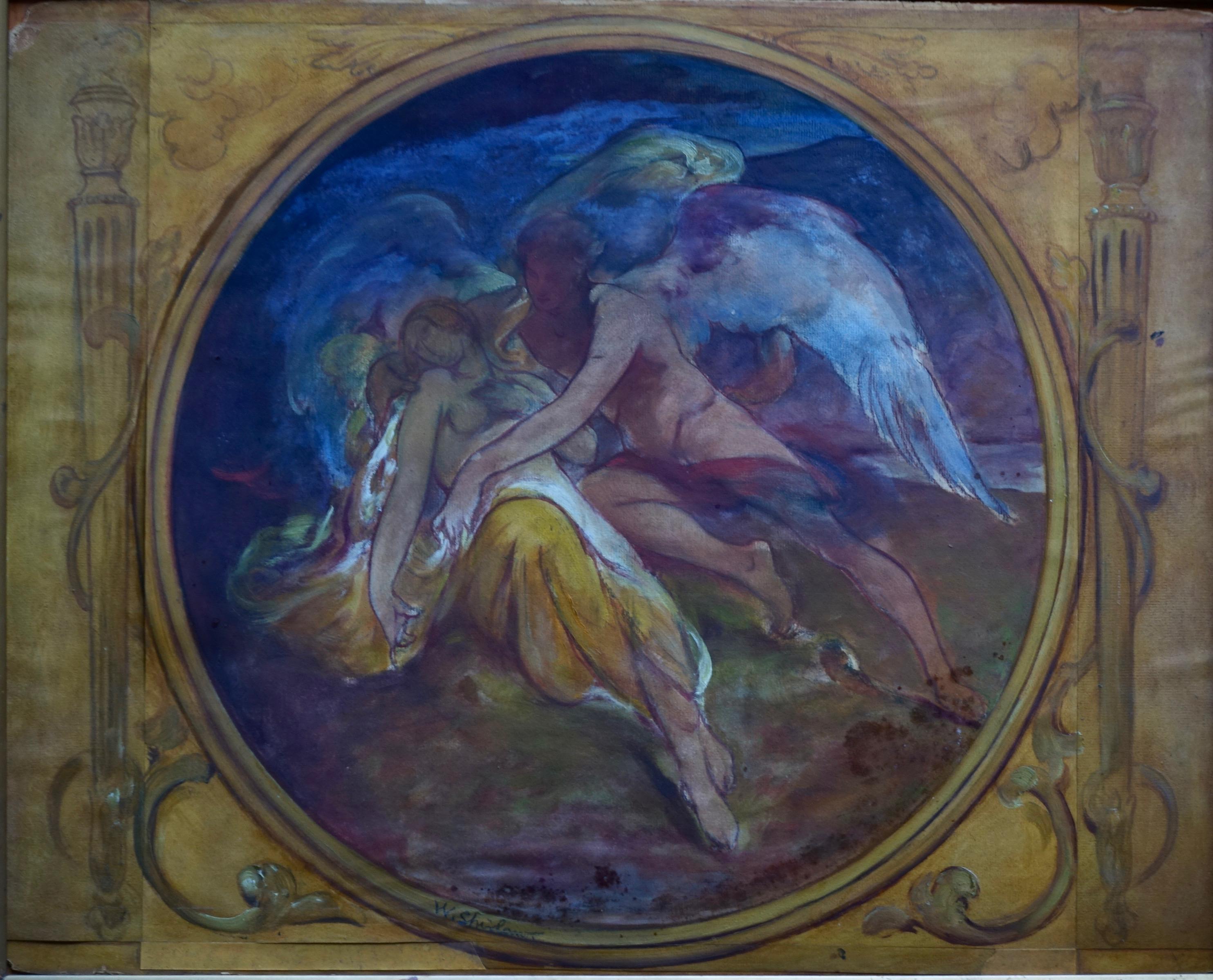 Art Nouveau Walter Shirlaw, Study for Decorative Panel For Sale